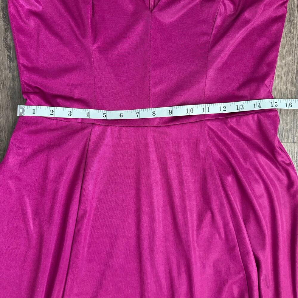 Dress the Population Serafina Midi Dress in Dark Magenta Size Large - Picture 13 of 15